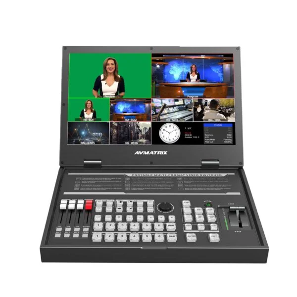 AVMATRIX PVS0615U Portable 6-Channel Switcher with USB Streaming & 15.6" Display