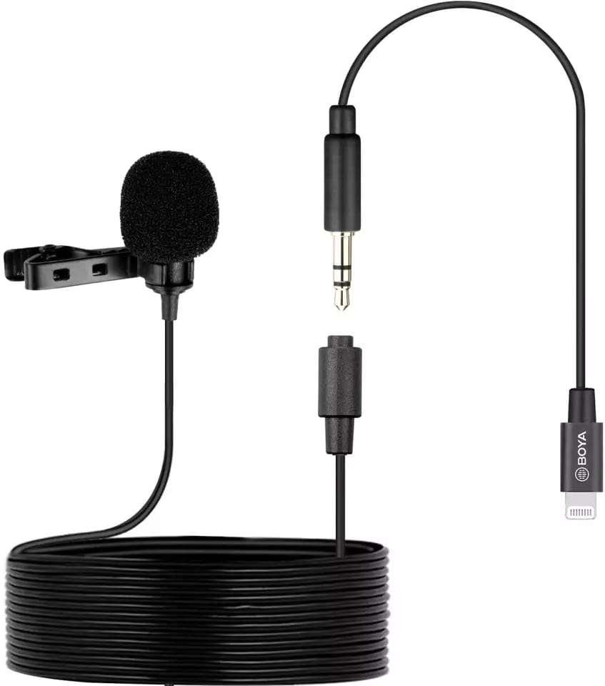 BOYA BY-M2 Clip-on Lavalier Microphone for iOS devices