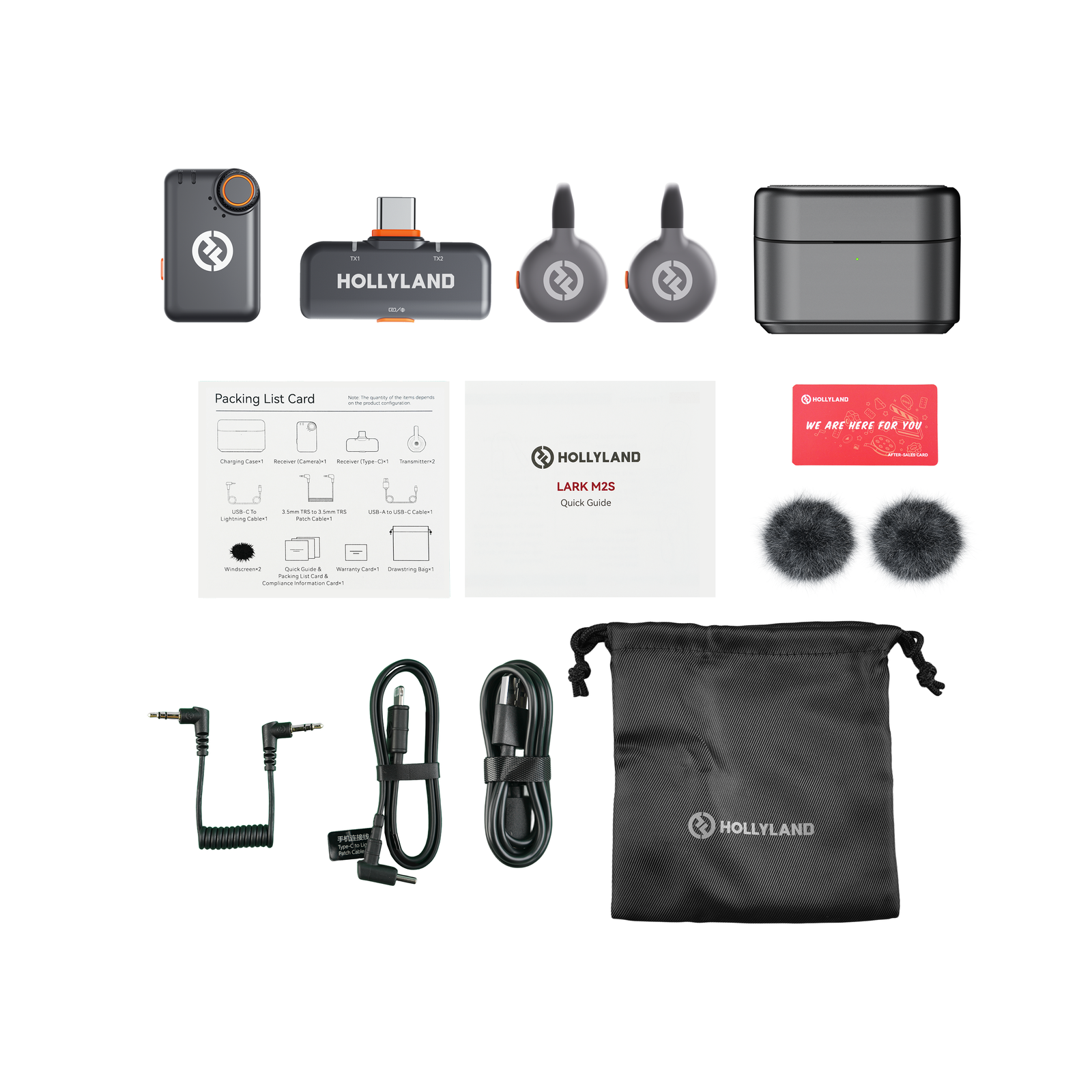 Hollyland LARK M2S Mini Combo 2-Person Wireless Microphone System for Cameras and Mobile Devices