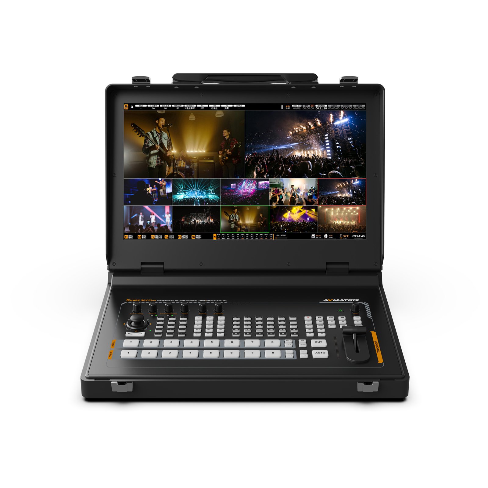 AVMATRIX SHARK S8X PLUS 8-Channel SDI/HDMI Portable Video Switcher with 17.3" Display