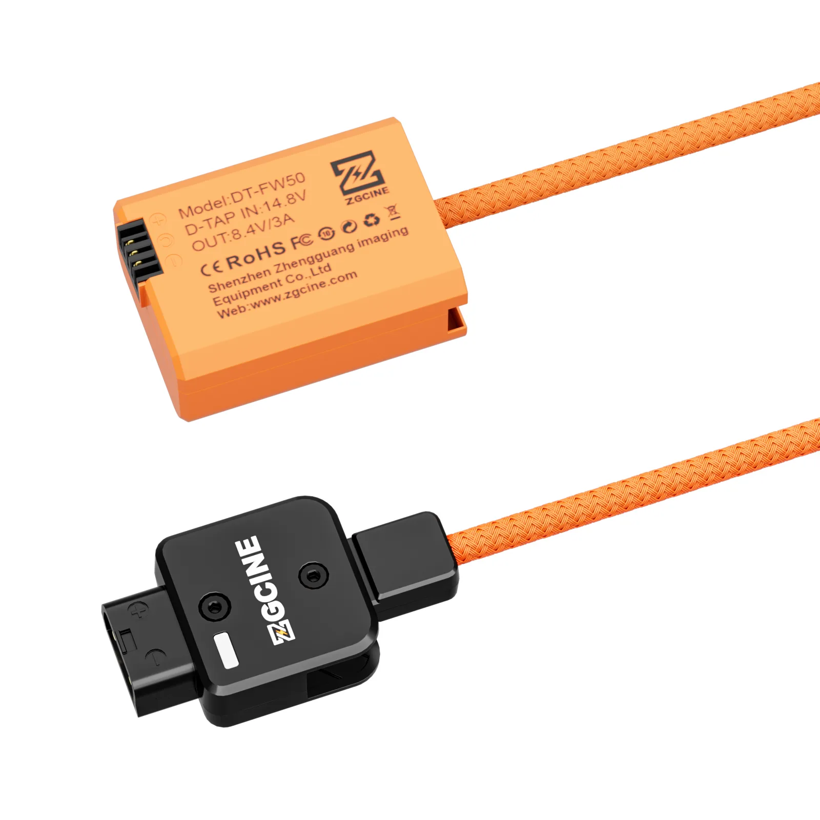 ZGCINE D-Tap to FW50 for SONY Dummy Battery Cable (braided wire）