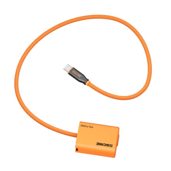 ZGCINE USB-C PD to FW50 for SONY Dummy Battery Cable (braided wire）