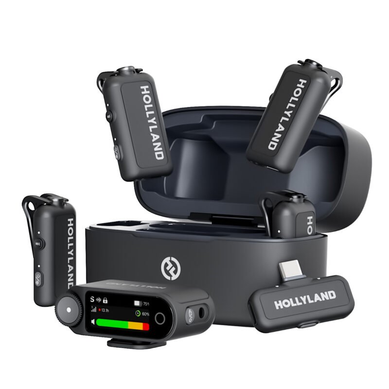 Hollyland LARK MAX 2 Combo 4-Person Wireless Microphone System for Cameras and Mobile Devices (Space Gray, 2.4 GHz)