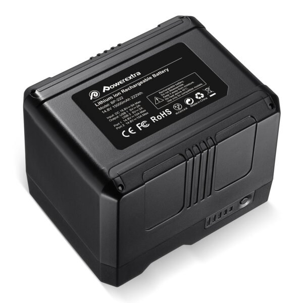 Powerextra V-Mount/V-Lock Battery - 222Wh 14.8V 15000mAh Rechargeable Li-ion Battery