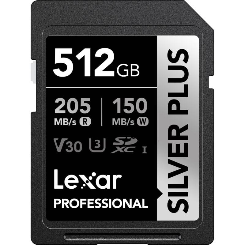 Lexar 512GB Professional SILVER PLUS UHS-I SDXC Memory Card