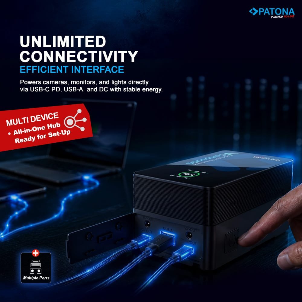 Patona VCompact99 V Mount Battery DIGITAL MASTER: https:::digitalmastergh.com _05_v-mount_battery_vcompact99_pd100w_prem_desk_EN
