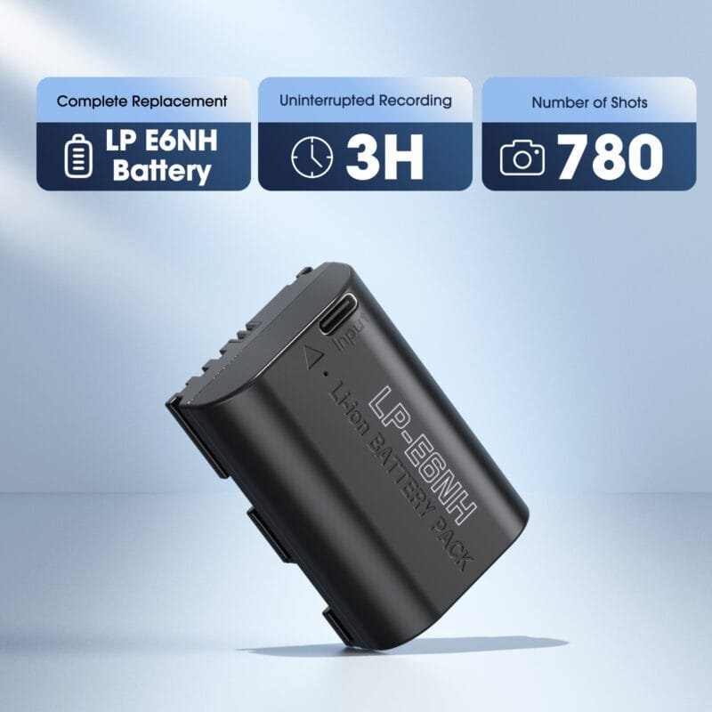 Powerextra LP-E6NH High Capacity Battery 2950mAh (USB-C Rechargeable)