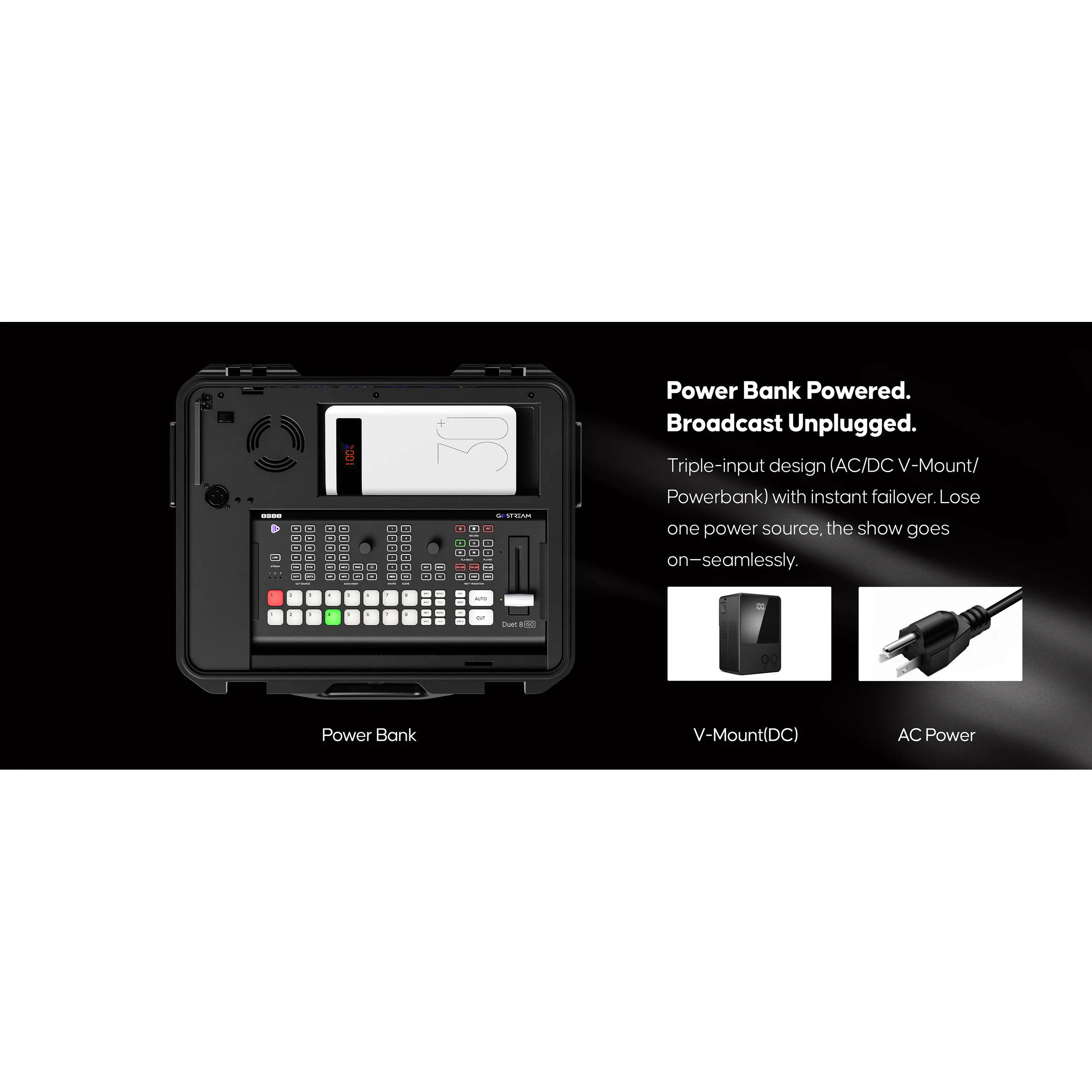 OSEE GoStream Duet 8 ISO 8-Channel Live Stream Video Mixer-Switcher Kit