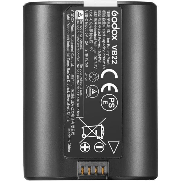Godox VB22 Battery for V1mid and V480 On-Camera Flash Lights