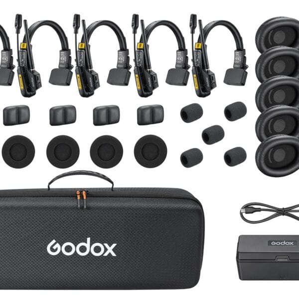 Godox SkyTalk Air 5S 5-Person Full-Duplex Wireless Intercom Headset System (2.4 GHz)